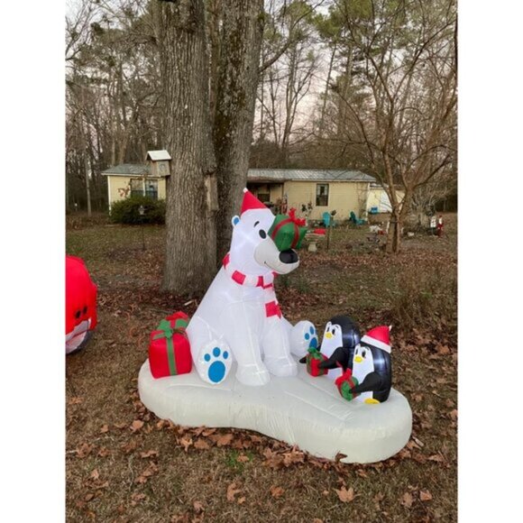 🆕6 FT Long Christmas Inflatable Gift Bear Outdoor Yard Decoration - Picture 2 of 10
